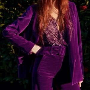[NWT] Sezane Violet Purple Velvet Lukas Trousers